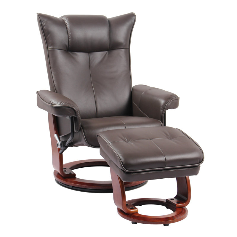 Red Barrel Studio® Souris Genuine Leather Manual Swivel Recliner with